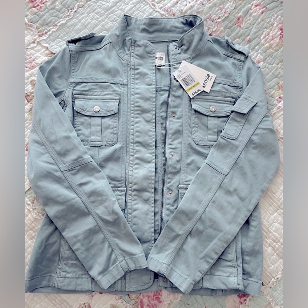 Kensie Jeans NWT Utility Jacket - Sea Glass, Size Medium